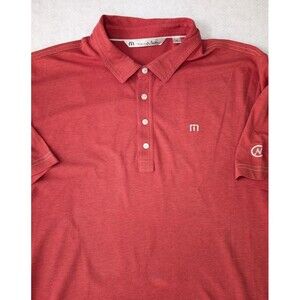 Travis Mathew Red Polo Shirt with Cuater Sleeve Golf Lightweight Stretch Sz XXL